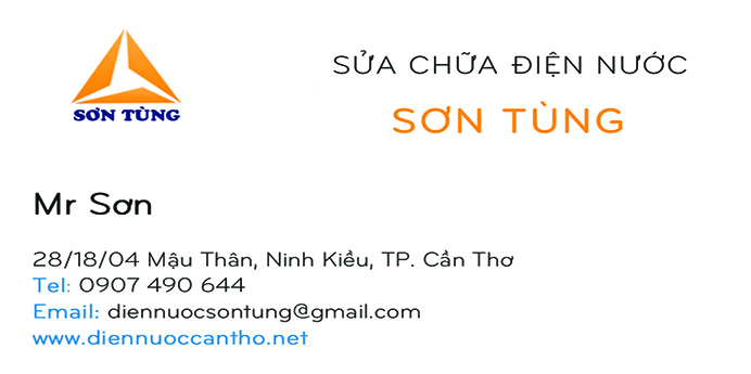 Sua dien nuoc tai Can Tho LH: 0907 490 644 Mr. Sơn